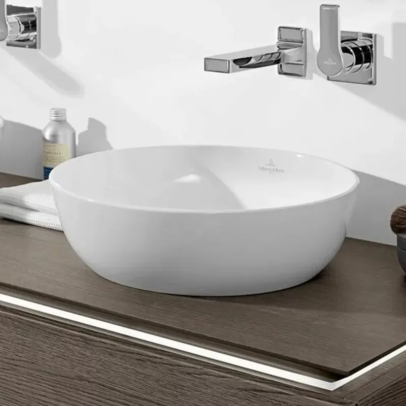 Casa si Gradina - Sanitare - Lavoar baie si accesorii - Lavoare si piedestale - Lavoar pe blat Villeroy&Boch Artis rotund Titanceram - Infinity.ro