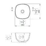 Casa si Gradina - Sanitare - Lavoar baie si accesorii - Lavoare si piedestale - Lavoar pe blat din compozit Marmite Volos alb 40 cm - Infinity.ro