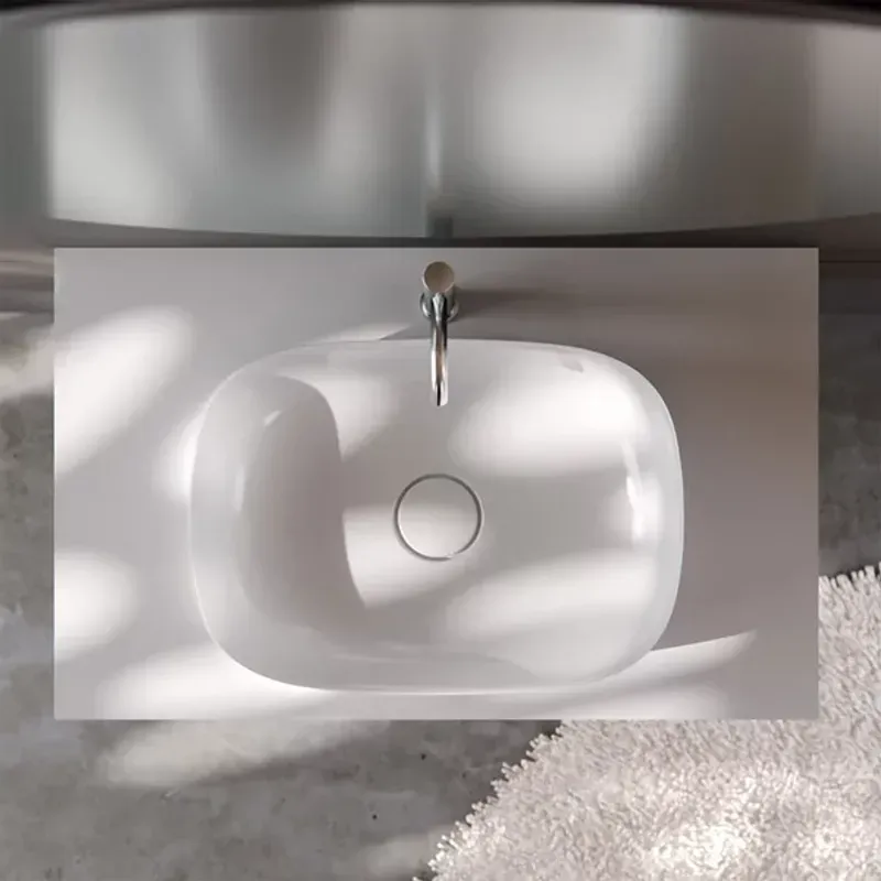 Casa si Gradina - Sanitare - Lavoar baie si accesorii - Lavoare si piedestale - Lavoar pe blat KolpaSan Alexis alb 50 cm - Infinity.ro