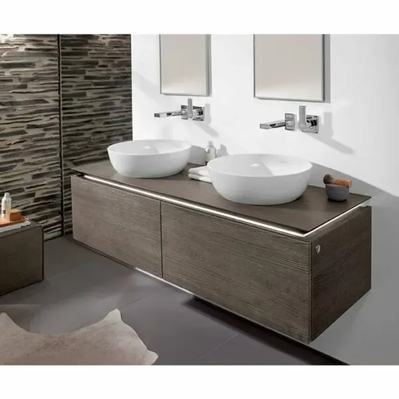 Casa si Gradina - Sanitare - Lavoar baie si accesorii - Lavoare si piedestale - Lavoar pe blat Villeroy&Boch Artis rotund Titanceram - Infinity.ro