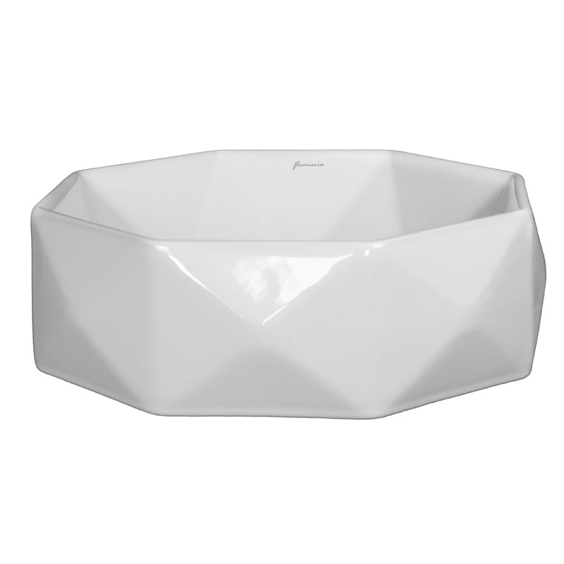 Casa si Gradina - Sanitare - Lavoar baie si accesorii - Lavoare si piedestale - Lavoar pe blat Fluminia, Briliant, octogonal, 41.5 x 41.5 cm, alb - Infinity.ro