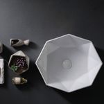 Casa si Gradina - Sanitare - Lavoar baie si accesorii - Lavoare si piedestale - Lavoar pe blat Fluminia, Briliant, octogonal, 41.5 x 41.5 cm, alb - Infinity.ro