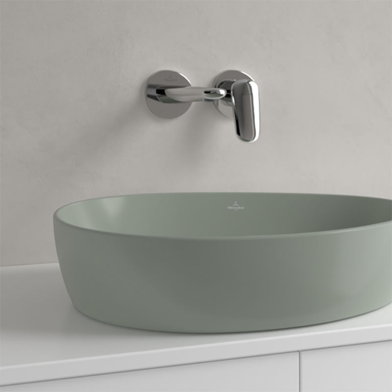 Casa si Gradina - Sanitare - Lavoar baie si accesorii - Lavoare si piedestale - Lavoar pe blat, Villeroy & Boch, Antao 51 cm, oval, verde mat - Infinity.ro