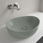 Casa si Gradina - Sanitare - Lavoar baie si accesorii - Lavoare si piedestale - Lavoar pe blat, Villeroy & Boch, Antao 51 cm, oval, verde mat - Infinity.ro