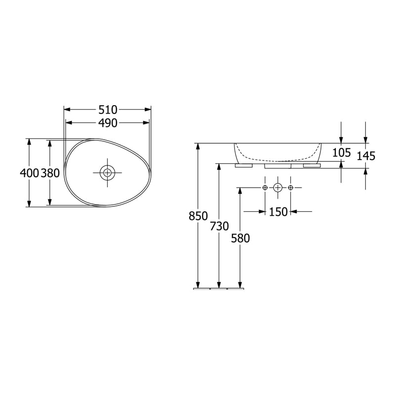 Casa si Gradina - Sanitare - Lavoar baie si accesorii - Lavoare si piedestale - Lavoar pe blat, Villeroy & Boch, Antao 51 cm, oval, verde mat - Infinity.ro