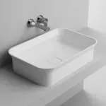 Casa si Gradina - Sanitare - Lavoar baie si accesorii - Lavoare si piedestale - Lavoar pe blat din compozit Marmite Dresda 60 x 40 cm alb - Infinity.ro