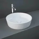 Casa si Gradina - Sanitare - Lavoar baie si accesorii - Lavoare si piedestale - Lavoar pe blat Rak Feeling rotund 42 cm alb lucios - Infinity.ro