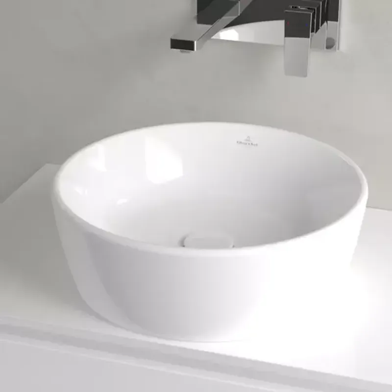 Casa si Gradina - Sanitare - Lavoar baie si accesorii - Lavoare si piedestale - Lavoar pe blat Villeroy&Boch Architectura rotund finisaj alb lucios 45 cm - Infinity.ro