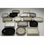 Casa si Gradina - Sanitare - Lavoar baie si accesorii - Lavoare si piedestale - Lavoar rotund bej mat Rak Feeling 42 cm - Infinity.ro