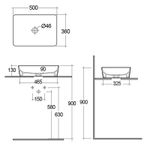 Casa si Gradina - Sanitare - Lavoar baie si accesorii - Lavoare si piedestale - Lavoar pe blat, RAK, Feeling, 50 x 36 cm, negru mat - Infinity.ro