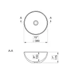 Casa si Gradina - Sanitare - Lavoar baie si accesorii - Lavoare si piedestale - Lavoar pe blat din compozit Marmite Riga High 38 cm alb - Infinity.ro