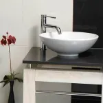 Casa si Gradina - Sanitare - Lavoar baie si accesorii - Lavoare si piedestale - Lavoar pe blat Rak Ceramics Diana rotund 45.5 cm - Infinity.ro