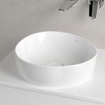 Casa si Gradina - Sanitare - Lavoar baie si accesorii - Lavoare si piedestale - Lavoar asimetric pe blat, Villeroy & Boch, Antao 40, oval, alb - Infinity.ro
