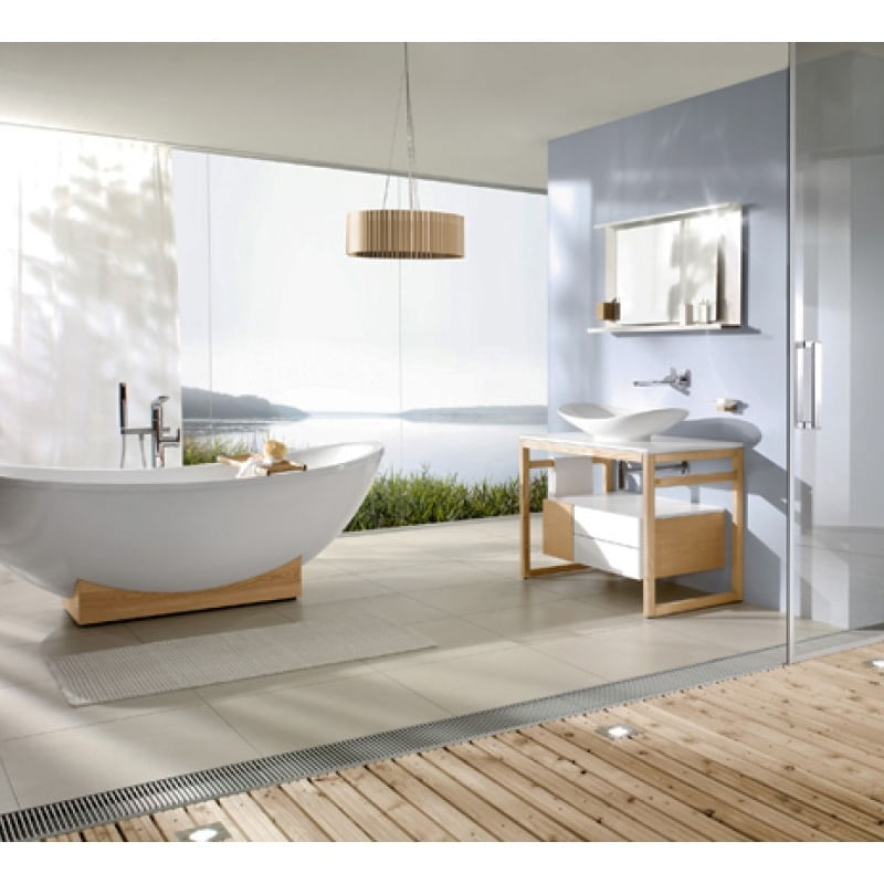 Casa si Gradina - Sanitare - Lavoar baie si accesorii - Lavoare si piedestale - Lavoar pe blat Villeroy & Boch, My Nature, CeramicPlus, 81 cm, alb - Infinity.ro