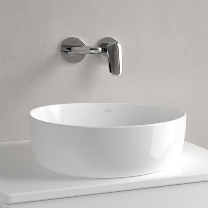 Casa si Gradina - Sanitare - Lavoar baie si accesorii - Lavoare si piedestale - Lavoar asimetric pe blat, Villeroy & Boch, Antao 40, oval, alb - Infinity.ro