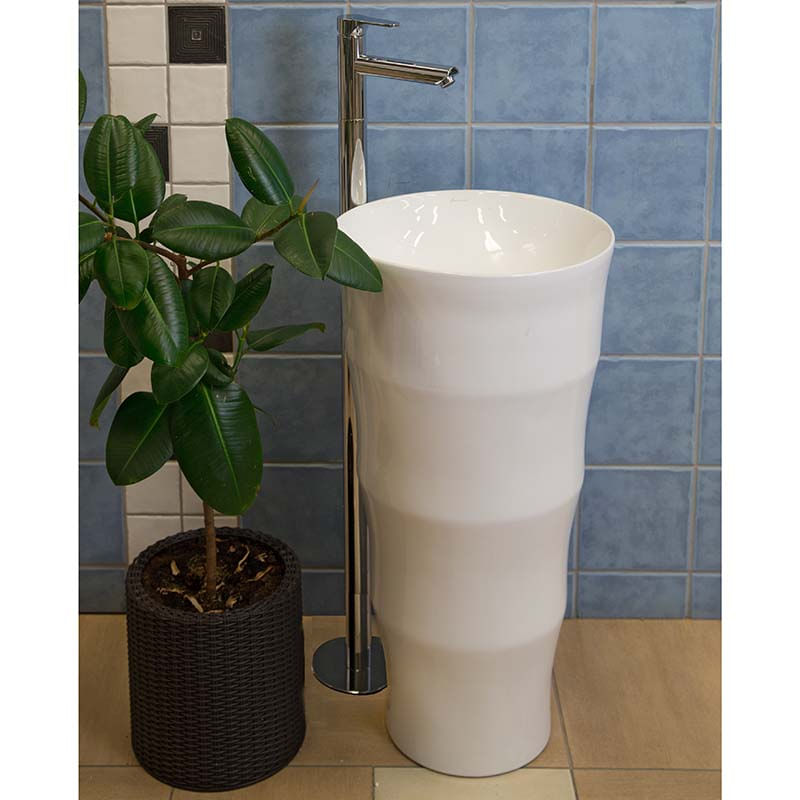 Casa si Gradina - Sanitare - Lavoar baie si accesorii - Lavoare si piedestale - Lavoar stativ, Fluminia, Novicia, rotund, alb - Infinity.ro