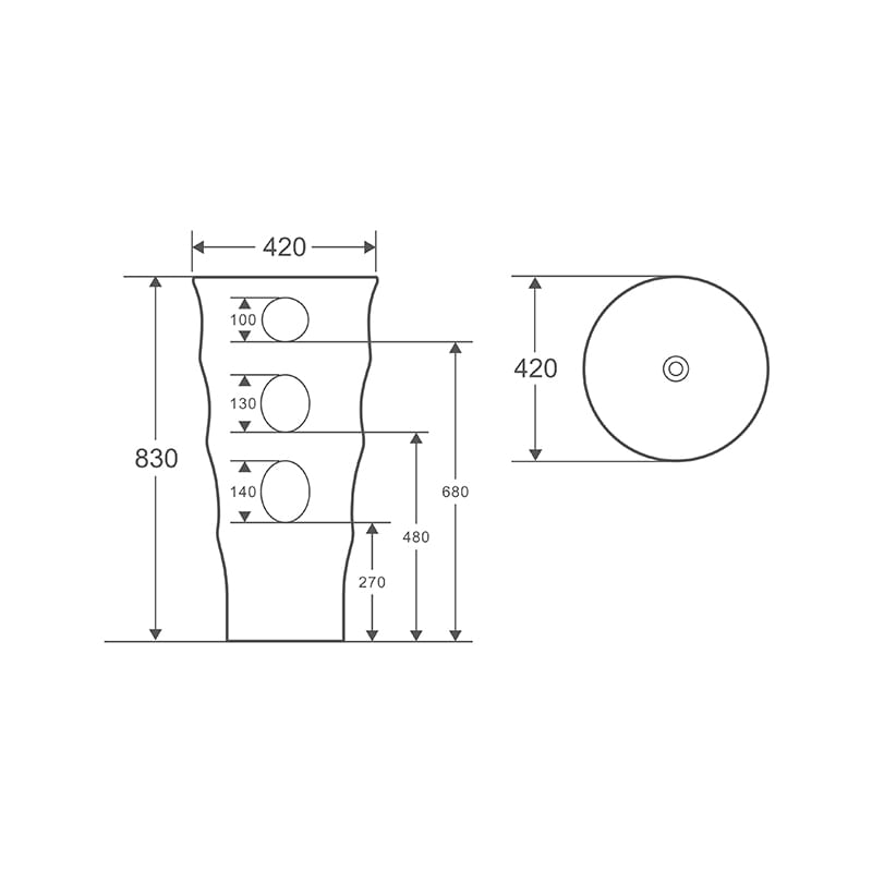 Casa si Gradina - Sanitare - Lavoar baie si accesorii - Lavoare si piedestale - Lavoar stativ, Fluminia, Novicia, rotund, alb - Infinity.ro