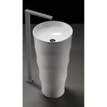 Casa si Gradina - Sanitare - Lavoar baie si accesorii - Lavoare si piedestale - Lavoar stativ, Fluminia, Novicia, rotund, alb - Infinity.ro