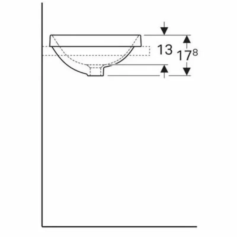 Casa si Gradina - Sanitare - Lavoar baie si accesorii - Lavoare si piedestale - Lavoar semiincastrat Geberit Variform rotund cu preaplin 40 cm - Infinity.ro