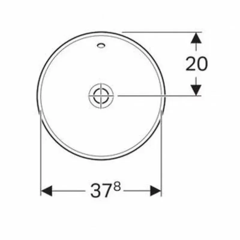 Casa si Gradina - Sanitare - Lavoar baie si accesorii - Lavoare si piedestale - Lavoar semiincastrat Geberit Variform rotund cu preaplin 40 cm - Infinity.ro
