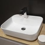 Casa si Gradina - Sanitare - Lavoar baie si accesorii - Lavoare si piedestale - Lavoar pe blat Fluminia, Juno, 55 cm, dreptunghiular, 55 x 45 cm, alb - Infinity.ro