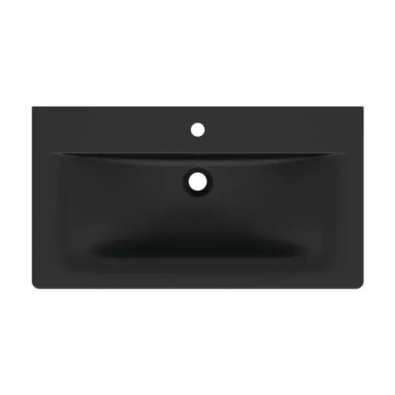 Casa si Gradina - Sanitare - Lavoar baie si accesorii - Lavoare si piedestale - Lavoar pe mobilier Ideal Standard Connect Air 84x46 cm negru mat - Infinity.ro