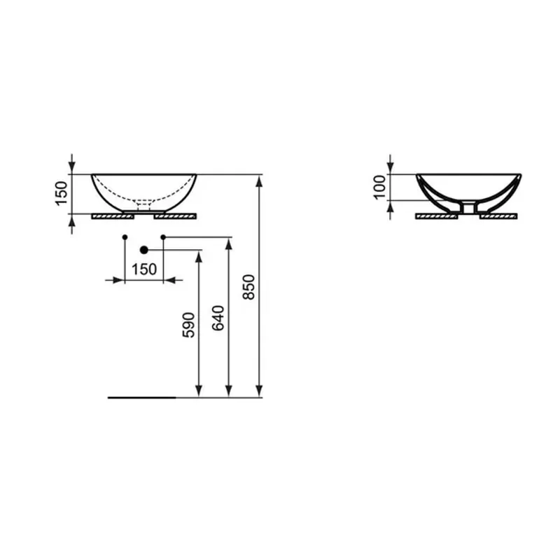 Casa si Gradina - Sanitare - Lavoar baie si accesorii - Lavoare si piedestale - Lavoar pe blat Ideal Standard Strada rotund 41 cm - Infinity.ro