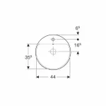 Casa si Gradina - Sanitare - Lavoar baie si accesorii - Lavoare si piedestale - Lavoar semiincastrat Geberit Variform rotund cu preaplin 48 cm - Infinity.ro