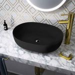 Casa si Gradina - Sanitare - Lavoar baie si accesorii - Lavoare si piedestale - Lavoar pe blat Spectrum, Basta Black, oval, negru mat - Infinity.ro