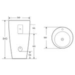 Casa si Gradina - Sanitare - Lavoar baie si accesorii - Lavoare si piedestale - Lavoar stativ, Fluminia, Milady-50, back to wall, rotund, alb - Infinity.ro