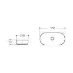 Casa si Gradina - Sanitare - Lavoar baie si accesorii - Lavoare si piedestale - Lavoar pe blat alb Fluminia Ariel 55 cm - Infinity.ro