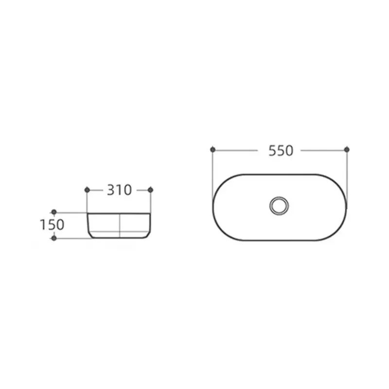 Casa si Gradina - Sanitare - Lavoar baie si accesorii - Lavoare si piedestale - Lavoar pe blat alb Fluminia Ariel 55 cm - Infinity.ro