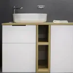 Casa si Gradina - Sanitare - Lavoar baie si accesorii - Lavoare si piedestale - Lavoar pe blat alb Fluminia Ariel 55 cm - Infinity.ro