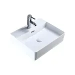 Casa si Gradina - Sanitare - Lavoar baie si accesorii - Lavoare si piedestale - Lavoar pe blat Fluminia Mercur alb 46 cm - Infinity.ro
