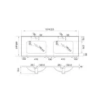 Casa si Gradina - Sanitare - Lavoar baie si accesorii - Lavoare si piedestale - Lavoar incastrat alb Fluminia Siena-120 121 cm - Infinity.ro