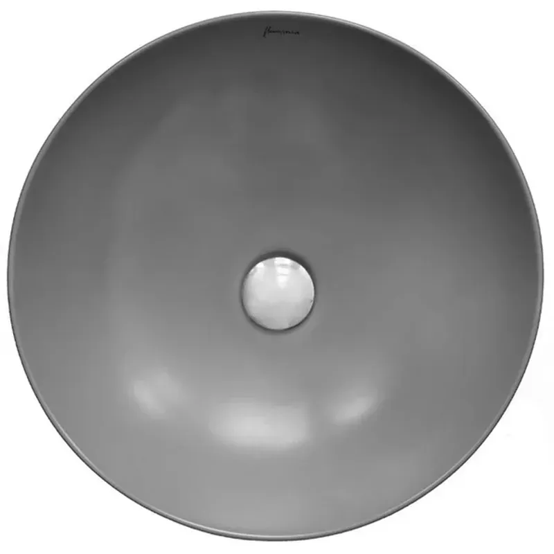 Casa si Gradina - Sanitare - Lavoar baie si accesorii - Lavoare si piedestale - Lavoar pe blat gri mat Fluminia Amereta-Mg 41 cm - Infinity.ro