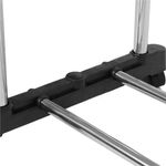 Casa si Gradina - Mobilier - Organizare si depozitare - Cuiere - Suport pentru haine pe roti, sina dubla, reglabil pe inaltime si latime, din aluminiu cromat, 155x45x150cm, argintiu - Infinity.ro