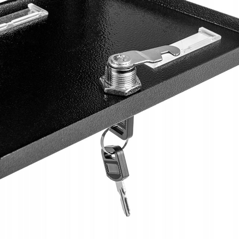 Casa si Gradina - Mobilier - Organizare si depozitare - Cutii depozitare - Cutie postala eleganta din metal negru, design clasic cu emblema aurie, rezistenta la intemperii, 38x38x10cm - Infinity.ro