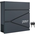 Casa si Gradina - Mobilier - Organizare si depozitare - Cutii depozitare - Cutie postala de exterior, pentru gard sau perete, din otel, cu incuietoare, 37x11x37cm, gri antracit - Infinity.ro