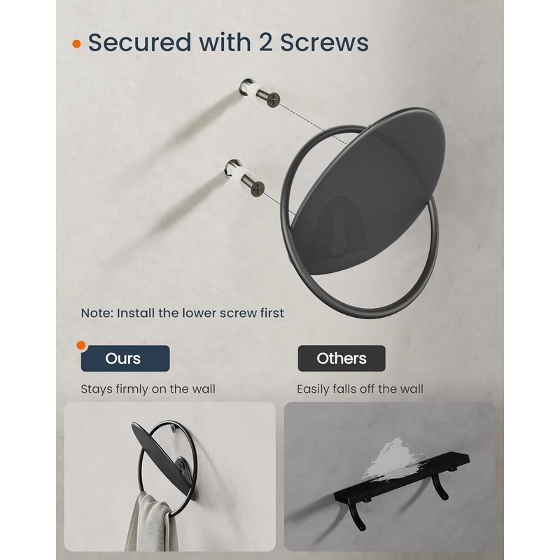 Casa si Gradina - Mobilier - Organizare si depozitare - Cuiere - SONGMICS Set 4 carlige perete, design oval din otel, 5 kg per carlig, 9x5x7 cm, negru - Infinity.ro