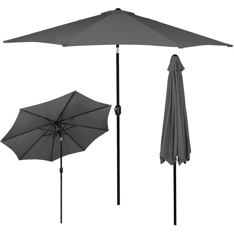 Casa si Gradina - Gradina si terasa - Umbrele si pavilioane - Umbrele - Umbrela terasa gradina, cu manivela si inclinare, GU200, diametru 300cm, gri antracit - Infinity.ro