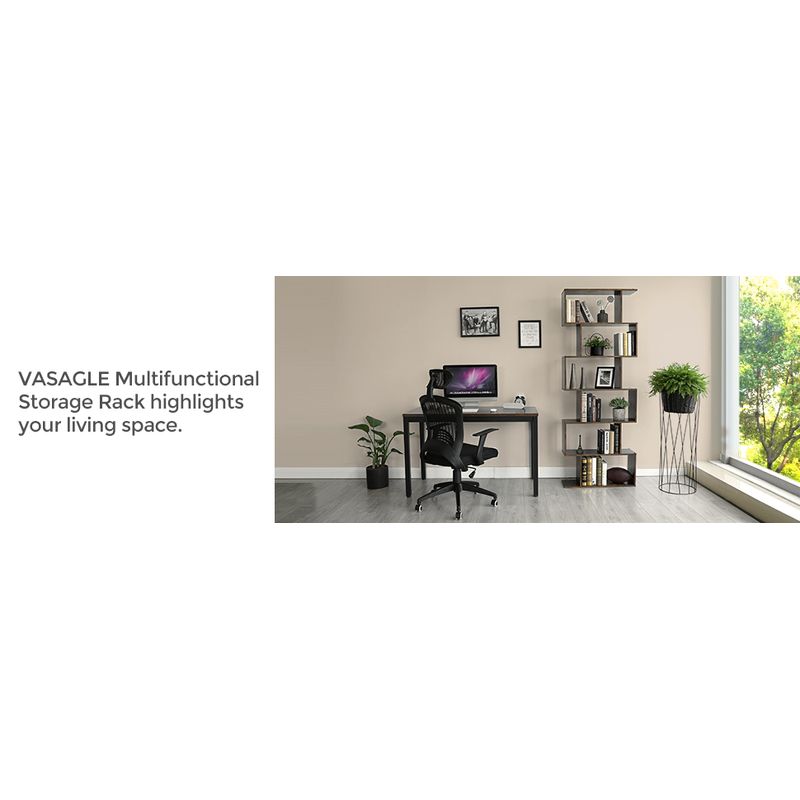 Casa si Gradina - Mobilier - Biblioteci si rafturi - Biblioteci - Biblioteca, raft cu 6 unitati de depozitare, pentru living, din lemn, 24x190x70cm, maro rustic - Infinity.ro