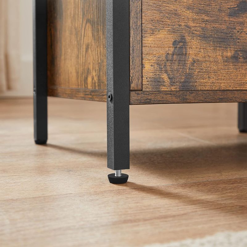 Casa si Gradina - Mobilier - Comode si corpuri - Noptiere - Noptiera cu 2 sertare pentru dormitor, design industrial, 28x38x60cm, maro si negru - Infinity.ro