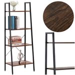 Casa si Gradina - Mobilier - Biblioteci si rafturi - Biblioteci - Etajera cu 4 rafturi, metal si MDF, stil industrial, 56x34x138 cm, maro inchis si negru - Infinity.ro