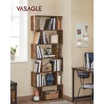 Casa si Gradina - Mobilier - Biblioteci si rafturi - Biblioteci - Biblioteca, raft cu 6 unitati de depozitare, pentru living, din lemn, 24x190x70cm, maro rustic - Infinity.ro