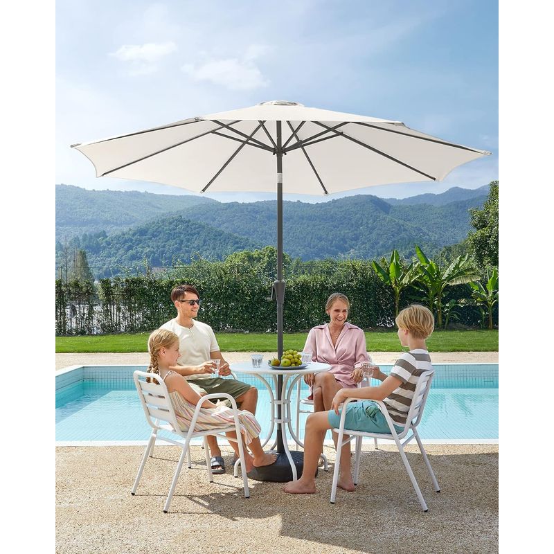 Casa si Gradina - Gradina si terasa - Umbrele si pavilioane - Umbrele - SONGMICS Umbrela de gradina, cu manivela pentru deschidere, sistem inclinare, 300cm, bej - Infinity.ro