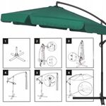 Casa si Gradina - Gradina si terasa - Umbrele si pavilioane - Umbrele - Umbrela de gradina cu brat lateral banana, cu husa, 300cm, verde - Infinity.ro