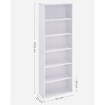 Casa si Gradina - Mobilier - Biblioteci si rafturi - Biblioteci - Biblioteca 6 rafturi, in stil scandinav, rafturi ajustabile, PAL, 60x24x179 cm, alb - Infinity.ro