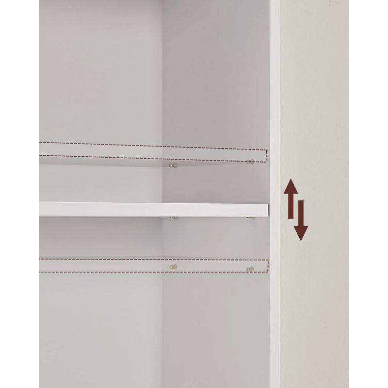 Casa si Gradina - Mobilier - Biblioteci si rafturi - Biblioteci - Biblioteca 6 rafturi, in stil scandinav, rafturi ajustabile, PAL, 60x24x179 cm, alb - Infinity.ro