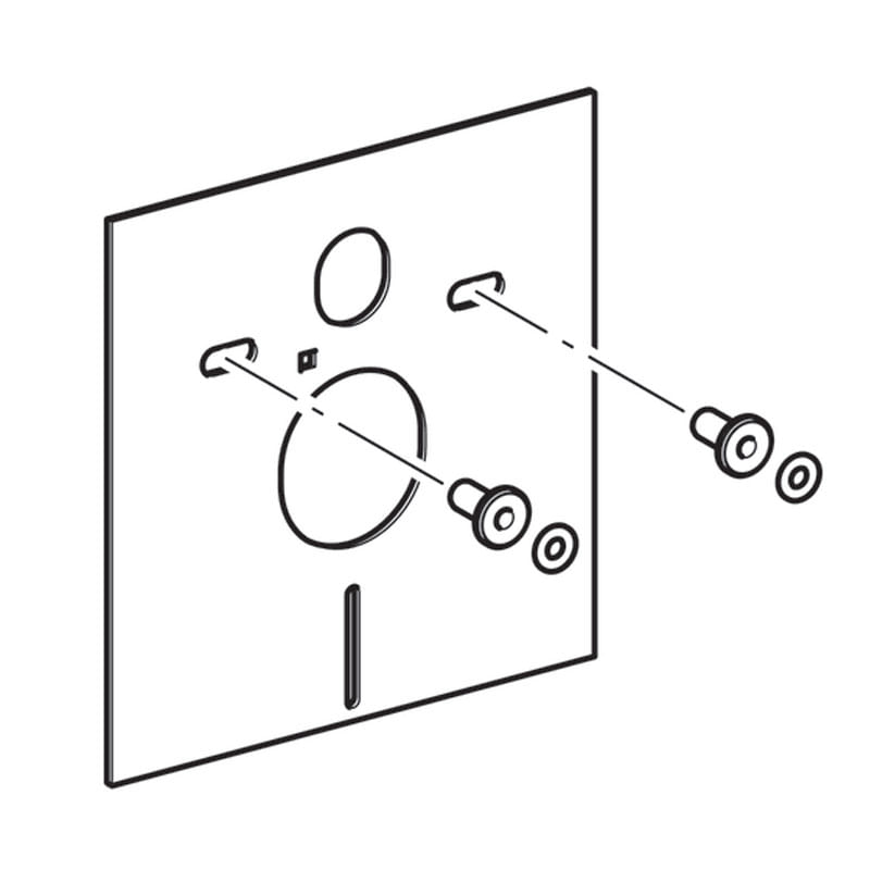 Casa si Gradina - Sanitare - Obiecte sanitare - Accesorii vase de toaleta - Set rezervor incastrat Geberit, Duofix, cu set fixare si clapeta crom lucios, Delta 51, pentru vas WC suspendat - Infinity.ro